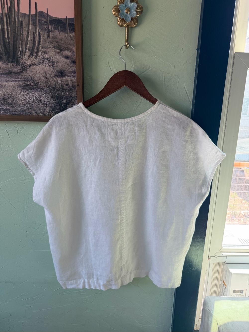 Not Perfect Linen Malta White Shirt - Size Medium - Picture 3 of 9